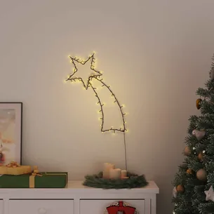Julelys stjerneskud silhuet 80 LED'er varm hvid  29 x 61 cm