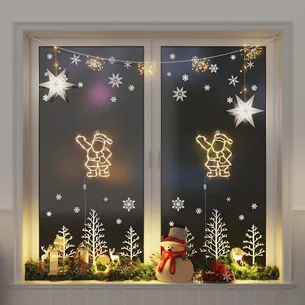 Julelys julemandens silhuet 2 stk 35 LED'er varm hvid  Santa