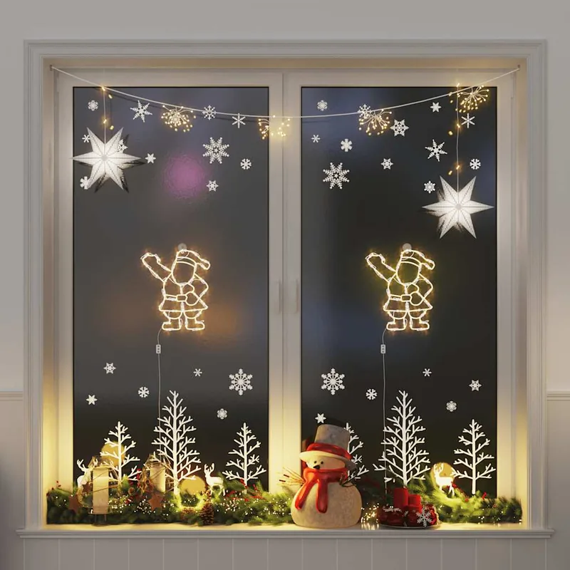 Julelys julemandens silhuet 2 stk 35 LED'er varm hvid  Santa