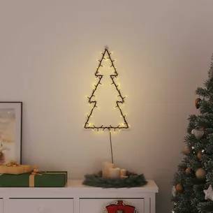 Julelys juletræssilhuet 80 LED'er varm hvid
