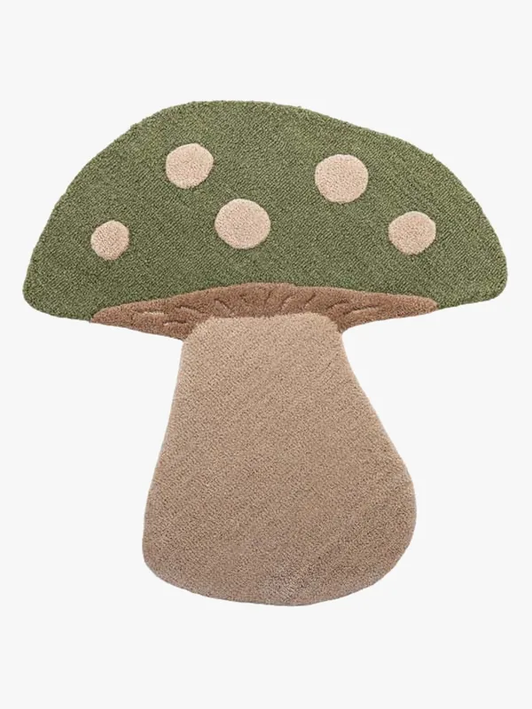 Mushroom Gulvtæppe 90 x 85, Grøn