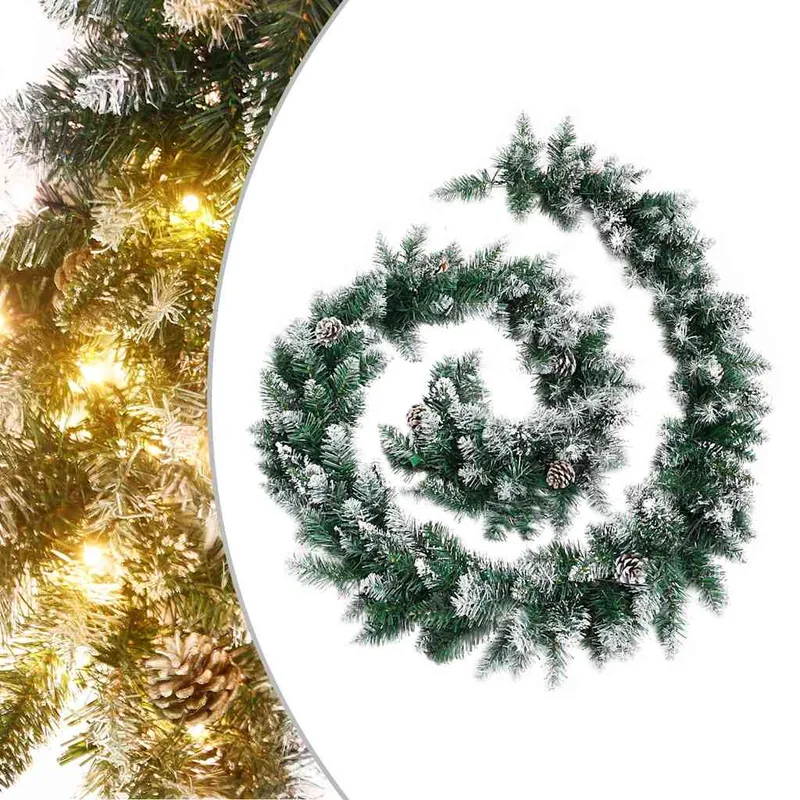 Juleguirlande med LED-lys PVC grøn  2.7 m