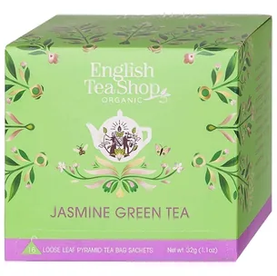 Jasmine Green Tea Økologisk - 16 pyramideposer - English Tea Shop - Mindst holdbar til : 04-07-2027