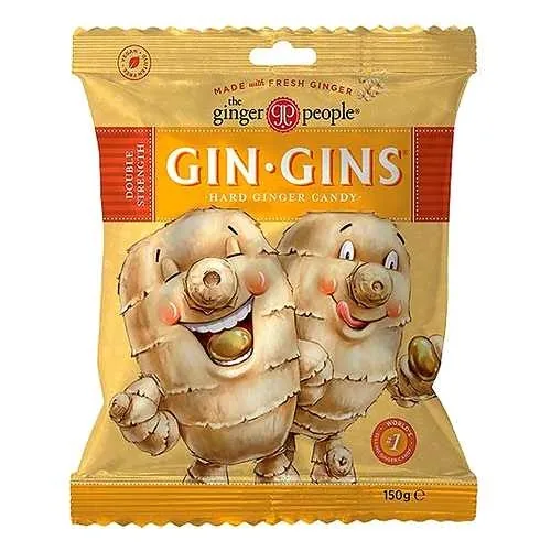Ginger Candy (Gin Gins) Double Strength Hard - 150 gr - The Ginger People - Mindst holdbar til : 15-01-2027