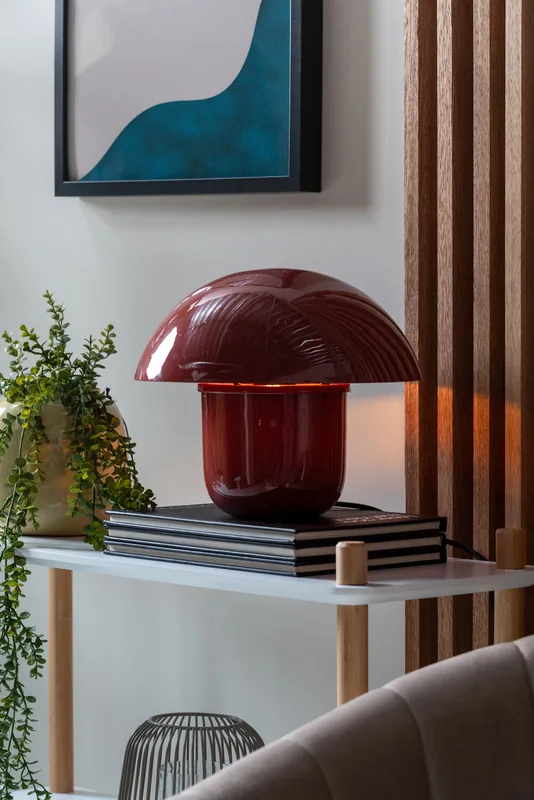 LEITMOTIV Bord lampe Fat Mushroom red ochre