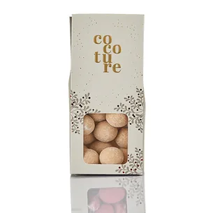 Karamelliseret hvid chokolade med karamel og havsalt i grå Cocoture æske - 90g
