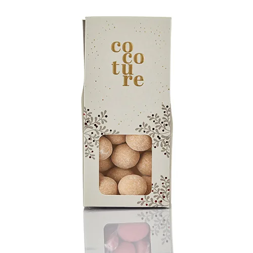 Karamelliseret hvid chokolade med karamel og havsalt i grå Cocoture æske - 90g