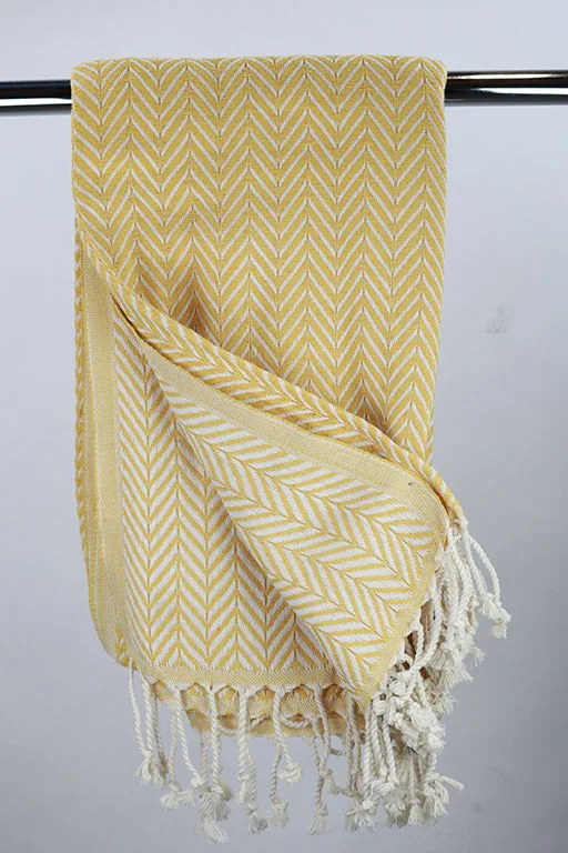 Hamam Double sided Sildeben gul, lille eller stor - 90 * 180 cm Stort Håndklæde