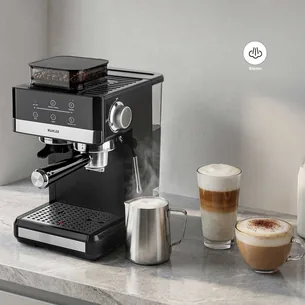 MÛHLER Espressomaskine med 20 bar tryk, kværn og mælkeskummer - Hurtig levering