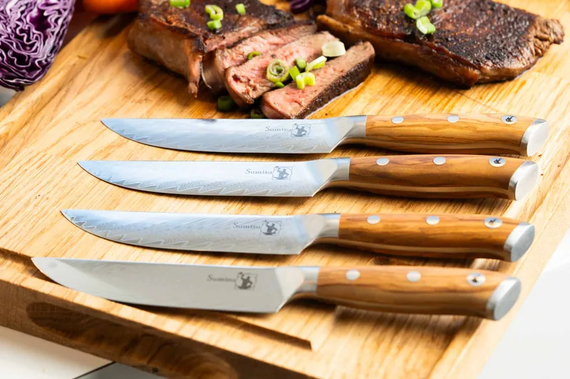 Steakknivsæt med 4 knive i damaskusstål - Art (Steak Perfektionisten)