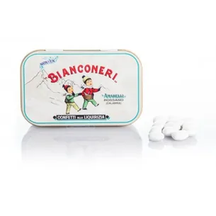 Lakridspastiller ren lakrids i metalæske 20 gram - Mint Rossano