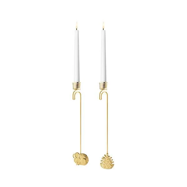 Georg Jensen 2023 Lyseholdersæt, 2 stk - Forgyldt  : Erling Christensen Møbler