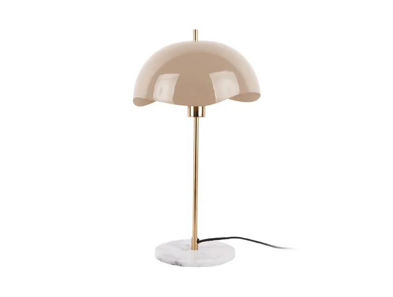 LEITMOTIV Bord lampe Waved Dome enamel soft brown