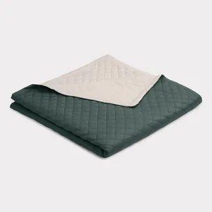 Bambus sengetæppe grøn/beige 260x260