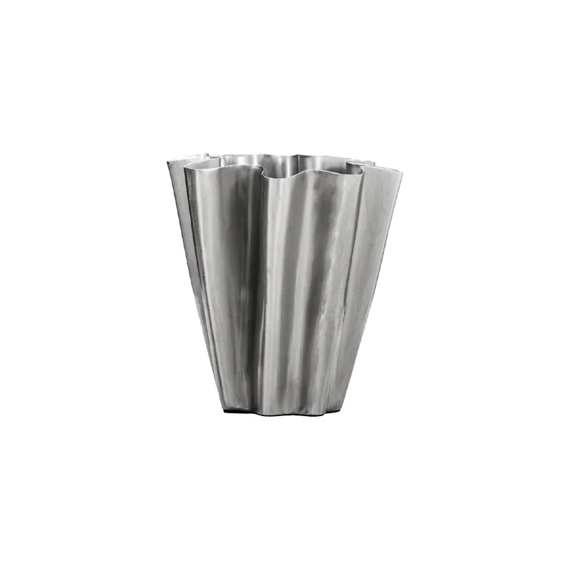 Flood vase lille (højde 13 cm) - Børstet sølv