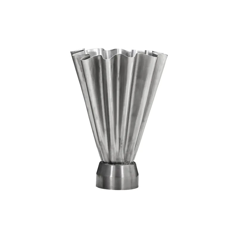 Flood vase medium (højde 33 cm) - Børstet sølv
