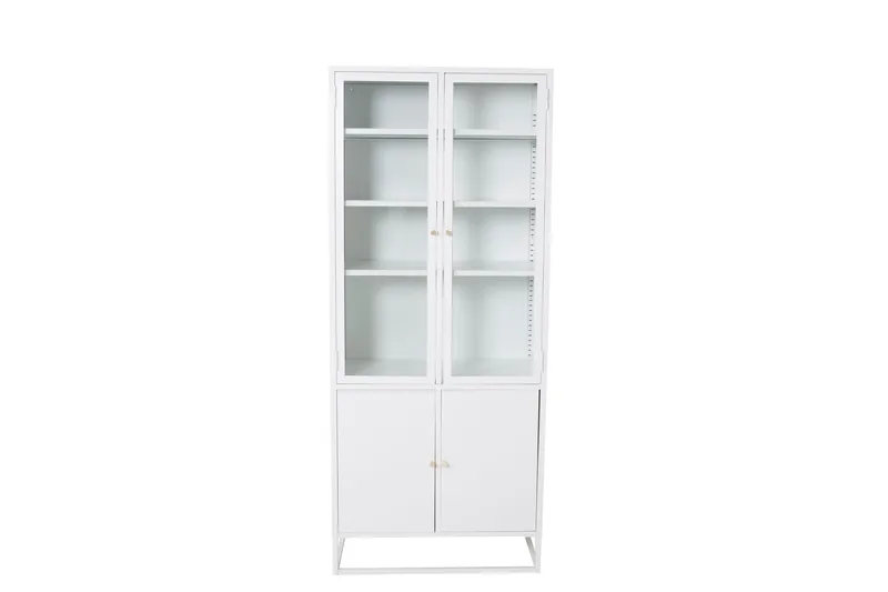 Venture Home - Bakal Vitrineskab, hvid metal, 190x80x41cm
