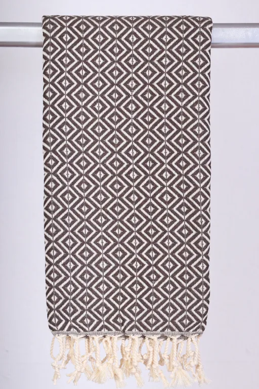 Hamam Jenny Diamond Choko - 90 * 180 cm Stort Håndklæde