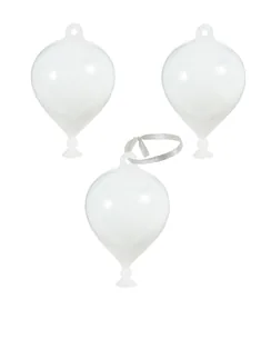 Balloon juleophæng, 3 stk. - Hvid