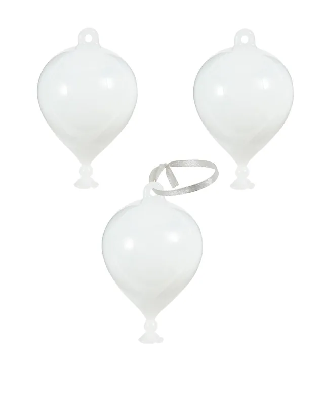 Balloon juleophæng, 3 stk. - Hvid