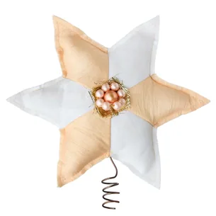 x Lisbeth Beck juletræsstjerne - beige/hvid