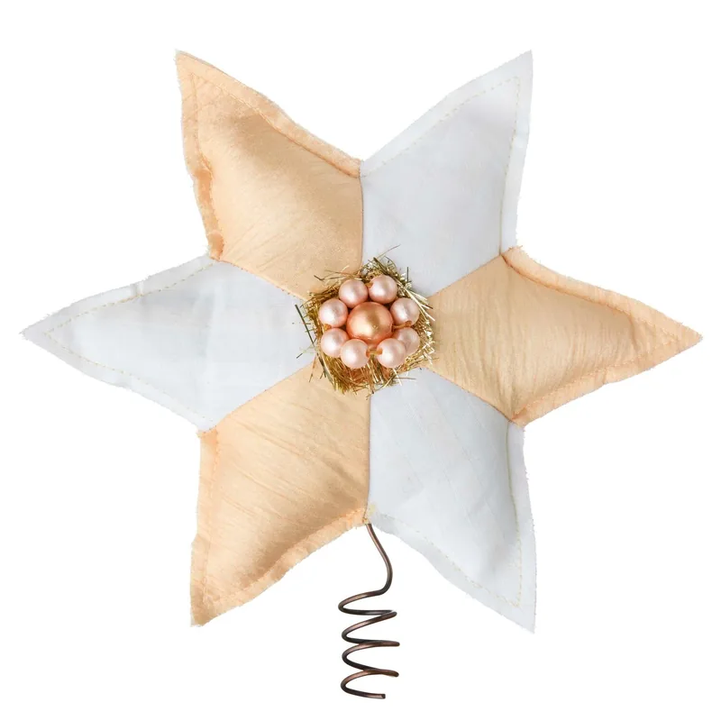 x Lisbeth Beck juletræsstjerne - beige/hvid