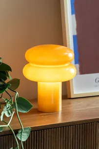 LEITMOTIV Bord lampe Incesante double ring ochre yellow