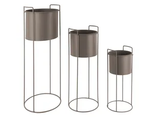 PT LIVING Urtepotter set Essence round iron moss green