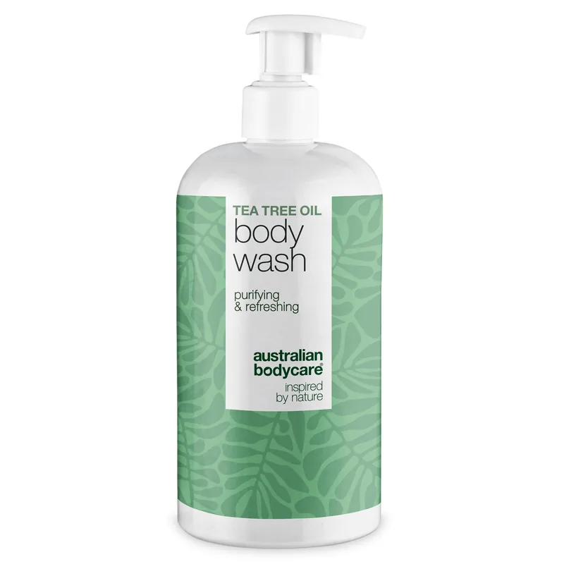 Tea Tree Body Wash til bumser, fedtet hud og kropslugt â Tea Tree Body Wash til uren, fedtet eller irriteret hud. Med Tea Tree Oil, Zinc PCA og mild Coco-Betaine. - 1 stk.