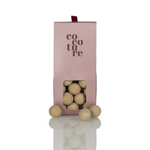 Karamellove i lyserød metallic Cocoture dragébox - 90g