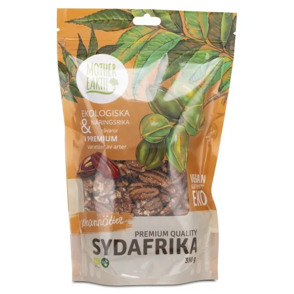 Mother Earth Pekannødder Premium Raw & Øko, 350 g