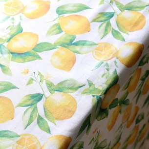 Dug  Citronmønster  Hvid  240x140 cm | Chic Antique