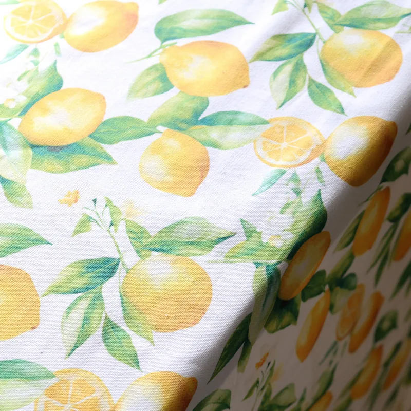 Dug  Citronmønster  Hvid  240x140 cm | Chic Antique