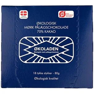 Mørk pålægschokolade 70% 18 stk Ø