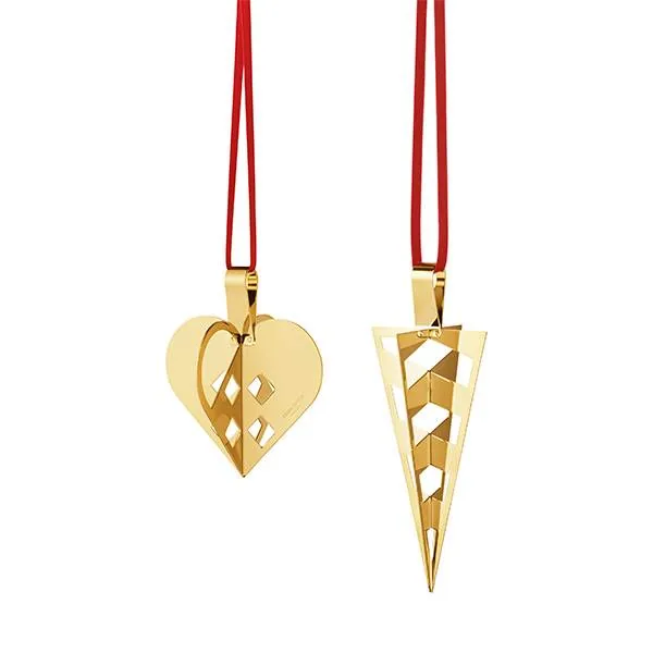 Georg Jensen 2025 Juleornamentsæt, 2 stk - Forgyldt  : Erling Christensen Møbler