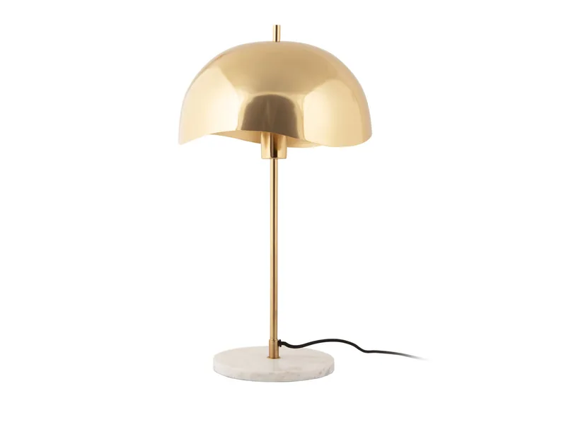 LEITMOTIV Bord lampe Waved Dome brushed gold plated
