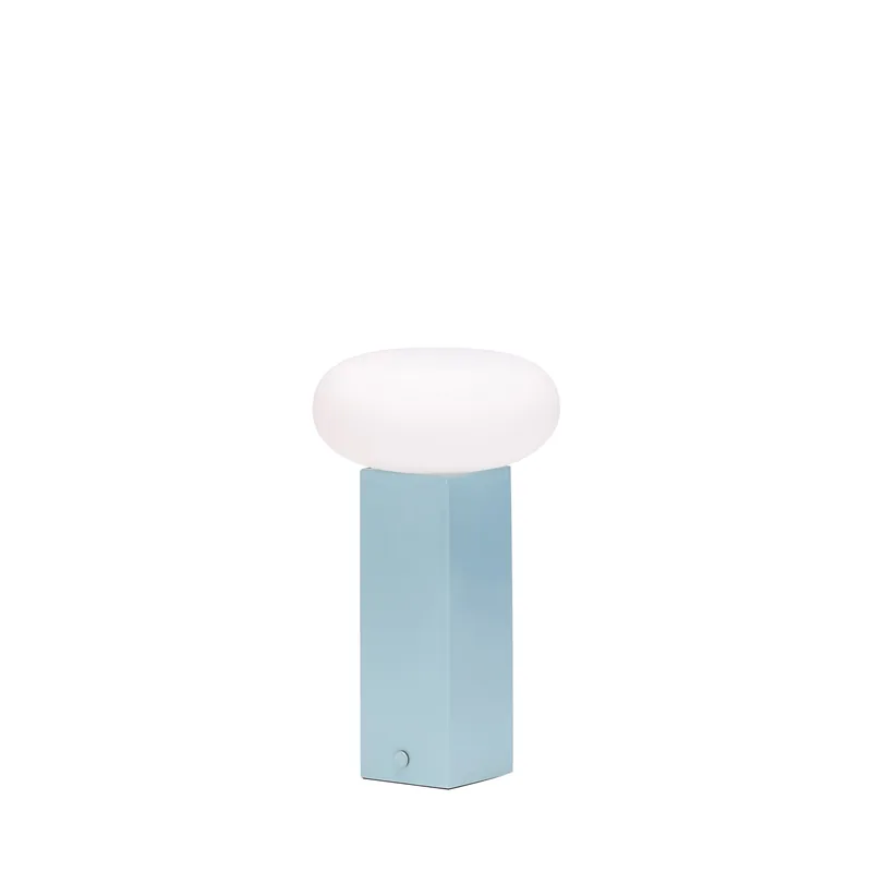 Lav bærbar blå bordlampe