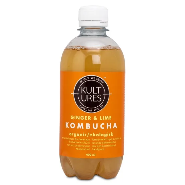 Kultures Kombucha, Ingefær & Lime, 400 ml