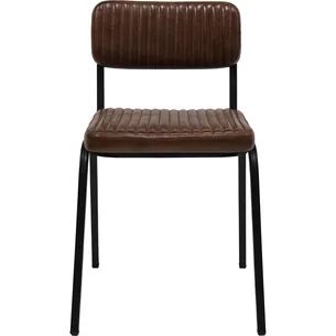 TRADEMARK LIVING ASTORIA SPISEBORDSSTOL QUILTET LÆDER - 80