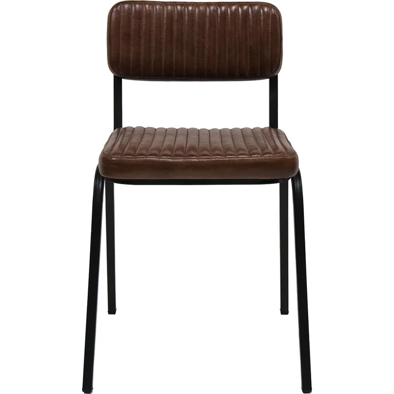 TRADEMARK LIVING ASTORIA SPISEBORDSSTOL QUILTET LÆDER - 80