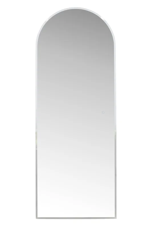 VENTURE DESIGN Skeppsvik x Josefin Lustig vægspejl, m. lys - spejlglas og sølv aluminium (70x185)