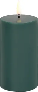 LED Pillar Candle, Pine Green. Smooth, 5,8x10,1 cm