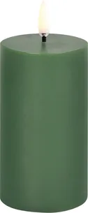 LED Pillar Candle, Olive Green. Smooth, 5,8x10,1 cm