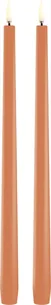 LED Slim Taper Candle, Apricot, Smooth, 2pack, 2,3x32 cm