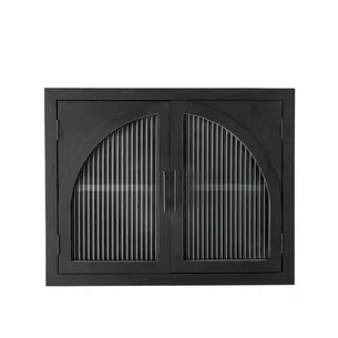Bloomingville - Lario Skab, Sort, Fyr - L62 × H49 × B23 cm