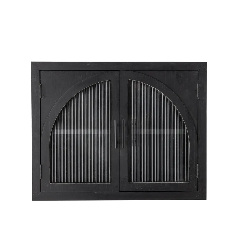 Bloomingville - Lario Skab, Sort, Fyr - L62 × H49 × B23 cm