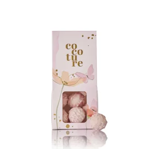 Champagnetrøfler i lyserød Cocoture dragébox - 100g