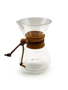 Pour Over Kaffebrygger i glas med trækrave  400 ml