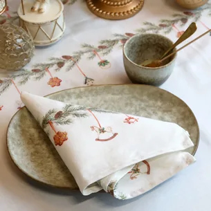 Stofserviet med Ranke 40x40 cm - Creme Bomuld - Chic Antique