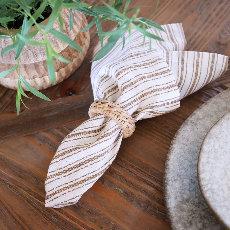 Servietring i Flet - Chic Antique - Naturfarvet Jute - Ø5,5 cm